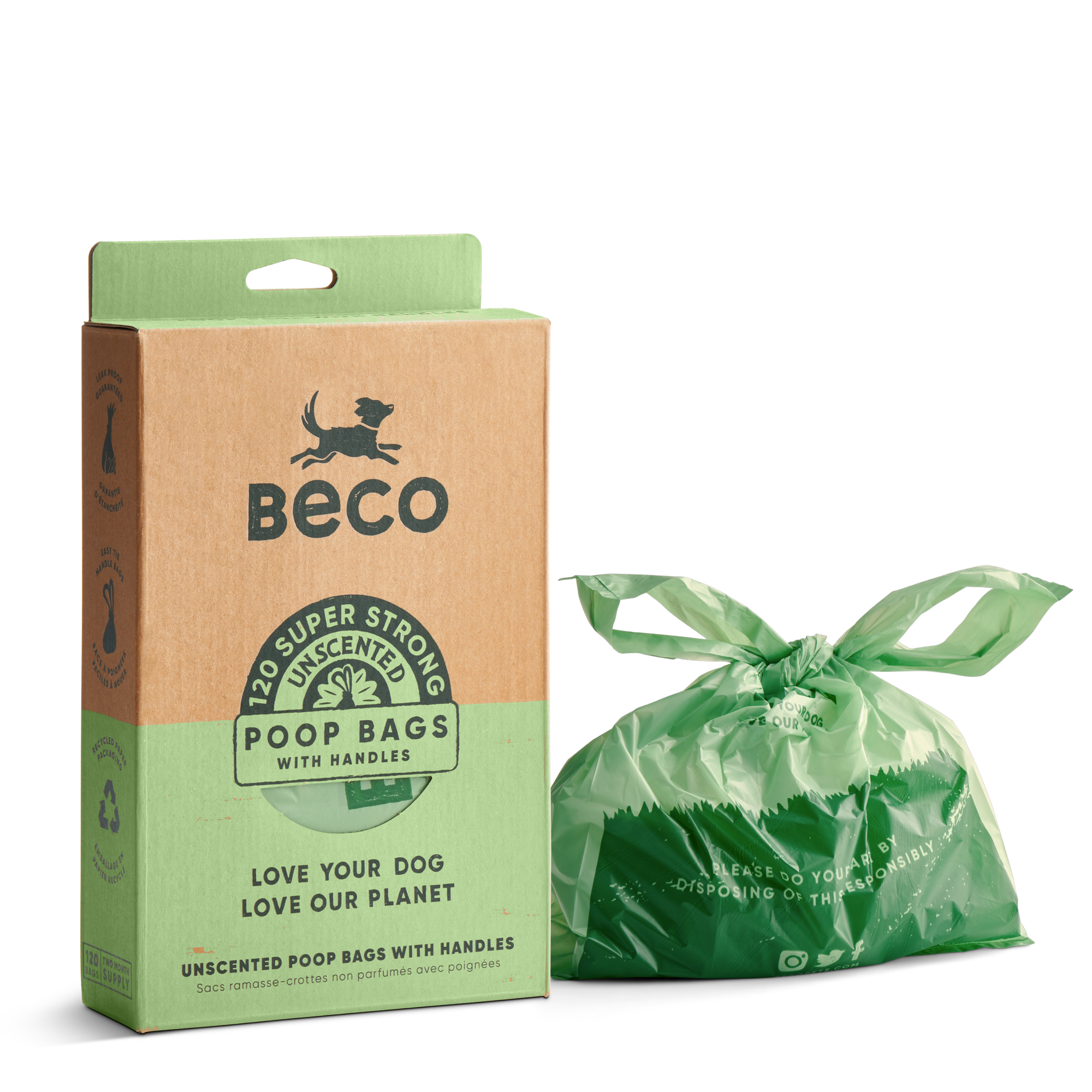 Beco Poop Bags with Handles, Unscented