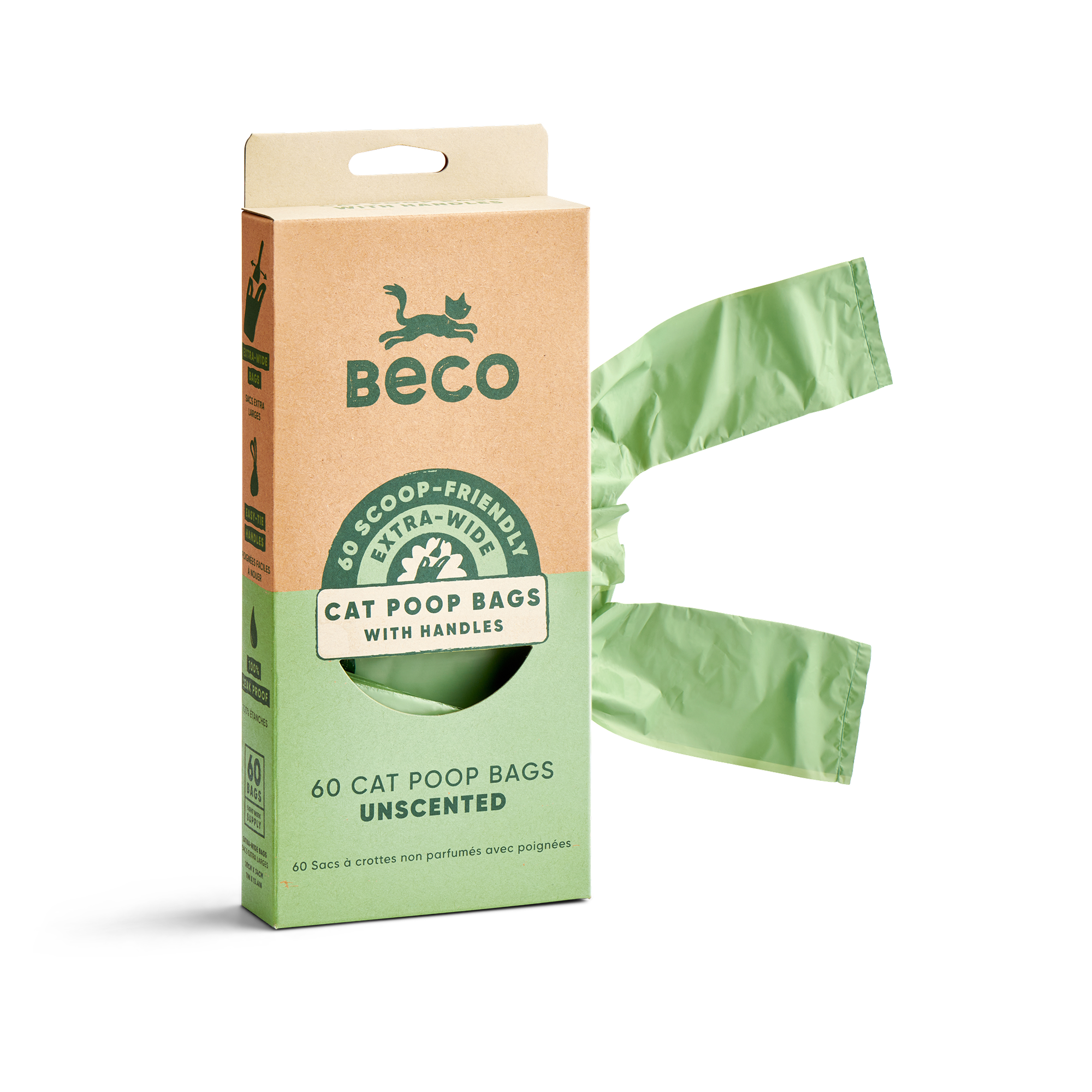 Beco Cat Poop Bags, 60 Pack