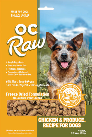 OC Raw, Freeze Dried Chicken & Produce Meaty Rox