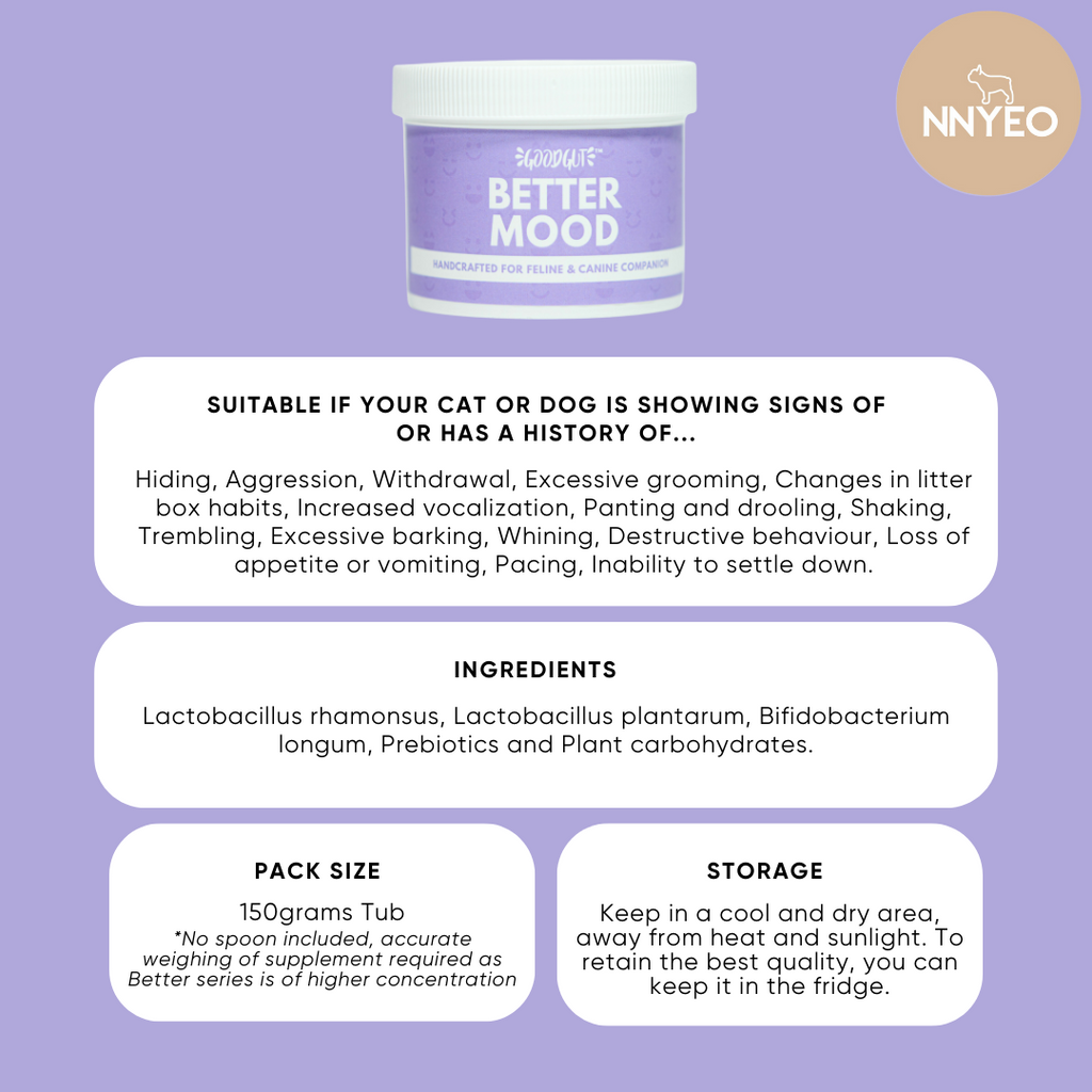 NNYEO Pet | Better Mood Supplement for Cats & Dogs | By Good Gut Singapore