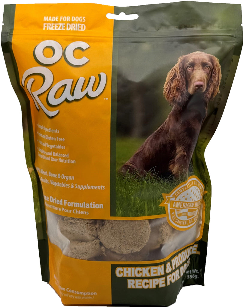 OC Raw, Freeze Dried Chicken & Produce Sliders