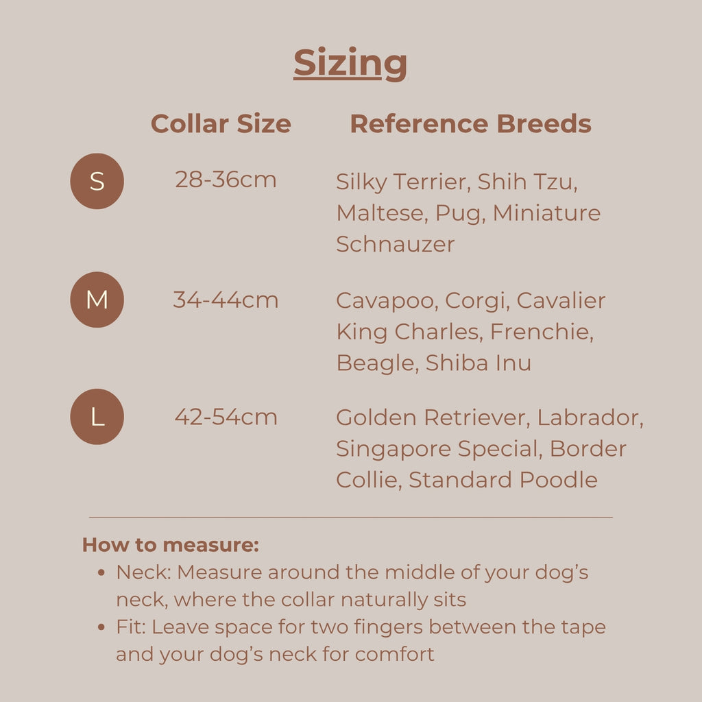 Komu Martingale Dog Collar Size Chart