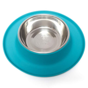 Messy Mutts Silicone Feeder with Bowl, Blue