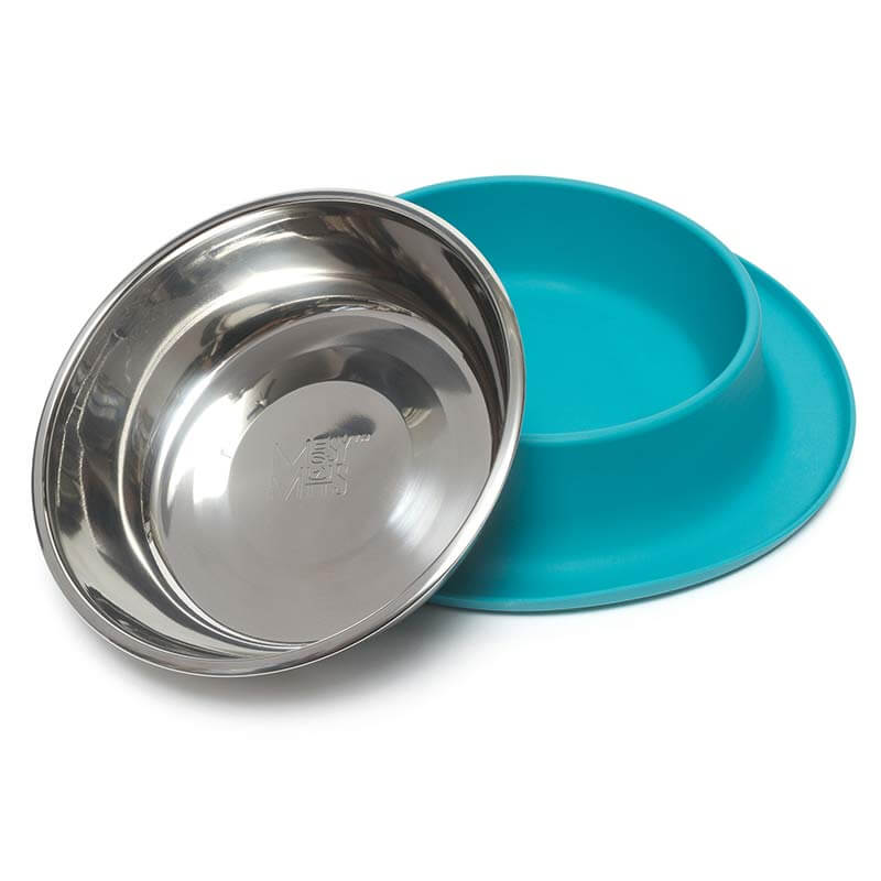 Messy Mutts Silicone Feeder with Bowl, Blue