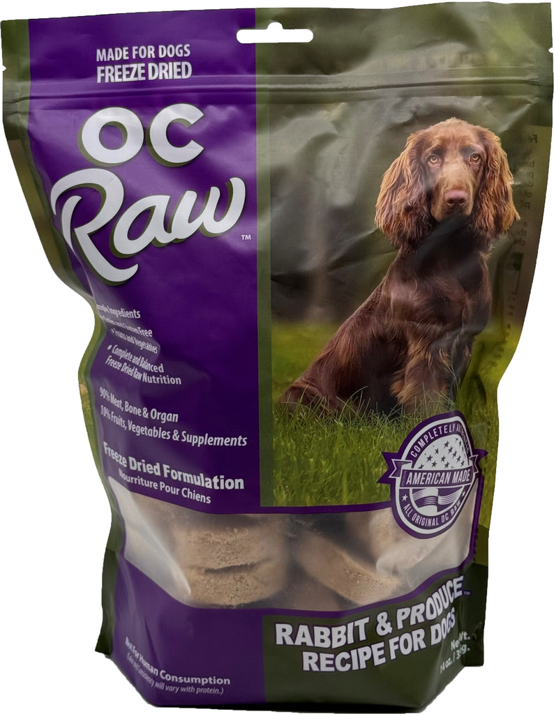 OC Raw, Freeze Dried Rabbit & Produce Sliders