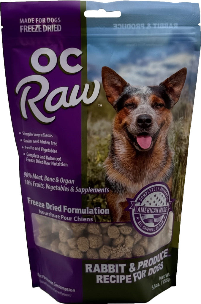 OC Raw, Freeze Dried Rabbit & Produce Meaty Rox