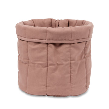 Breathable organic cotton cozy cat basket in rose pink by Tadazhi, eco-friendly and stylish resting spot for cats.