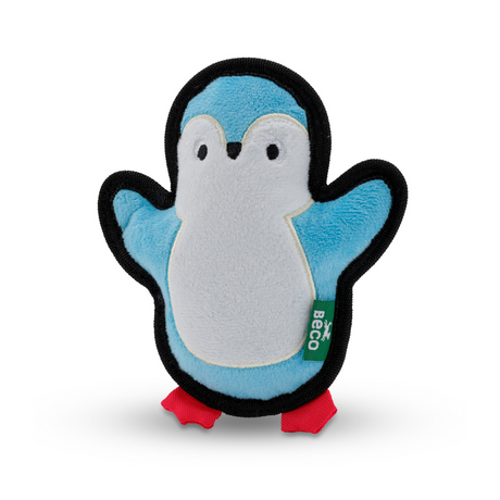 Front view of Beco Dog Toy – Penguin, made with 70% recycled materials