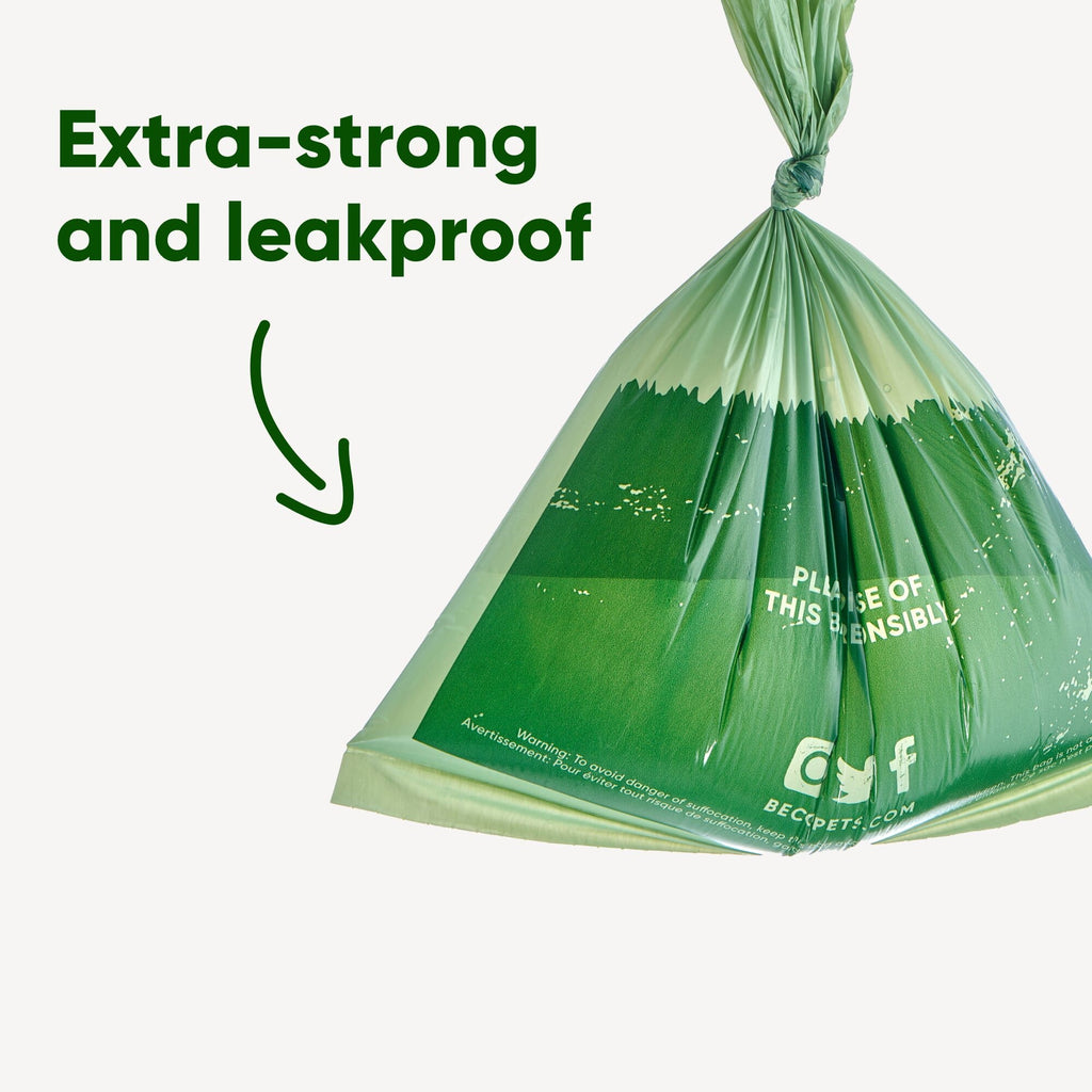 Extra thick and leak proof dog poop bag made from recycled plastic