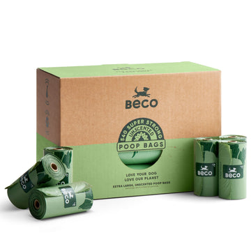 Beco unscented poop bags in recycled packaging, 540 value bulk pack