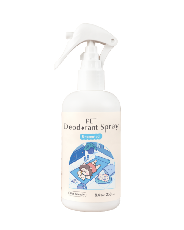 LadyN unscented pet deodorant spray 250ml bottle with trigger sprayer for pet odor elimination
