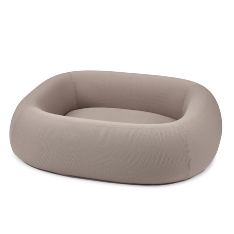MiaCara Barca Dog Bed in Taupe – Angled View of Designer Bed Structure