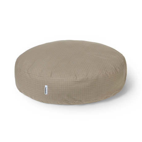 Tadazhi Poespas Round Bed in Checkered Dark Sand – Machine Washable Dog Bed