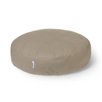 Tadazhi Poespas Round Bed in Checkered Dark Sand – Machine Washable Dog Bed