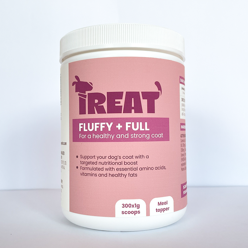 Dog skin supplement | Treat Therapeutics | Fluffy & Full