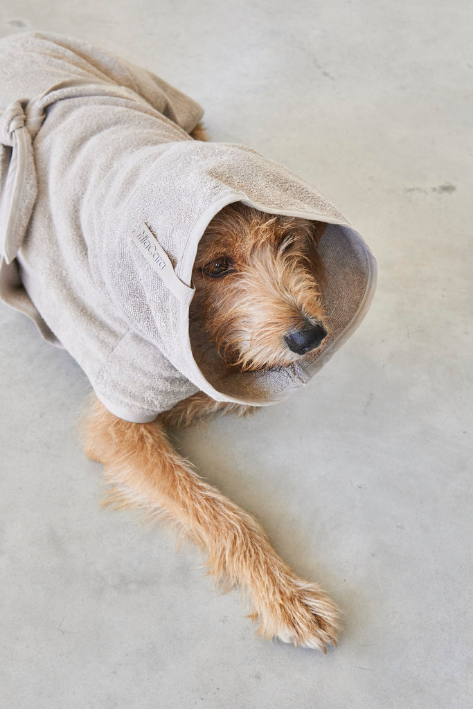 MiaCara Bagno Dog Bathrobe in Greige