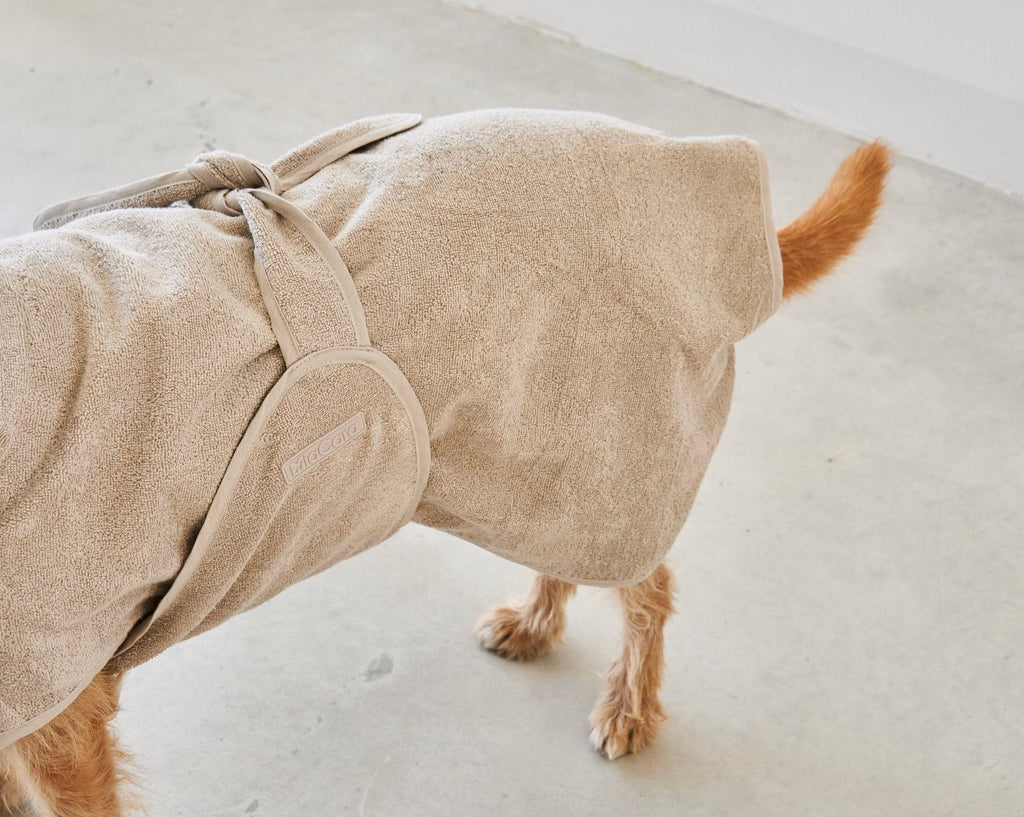 MiaCara Bagno Dog Bathrobe in Greige