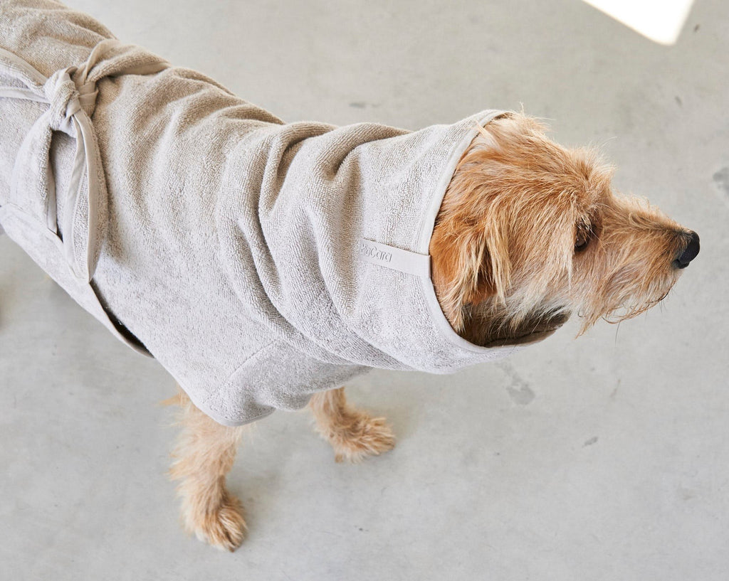 MiaCara Bagno Dog Bathrobe in Greige