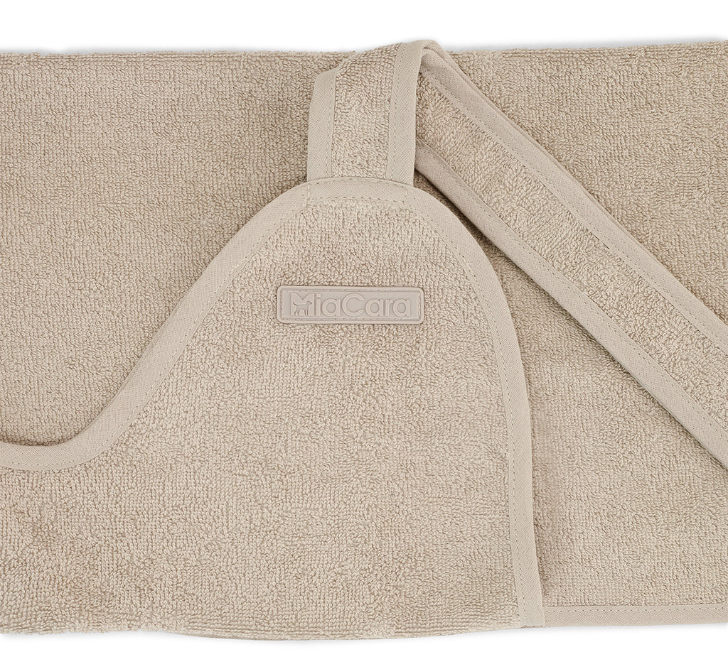 MiaCara Bagno Dog Bathrobe in Greige