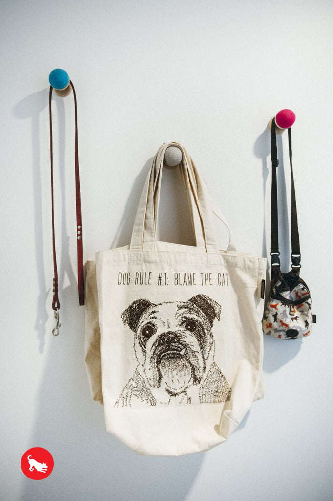 P.L.A.Y. Dog Rule #1: Blame The Cat! Tote Bag