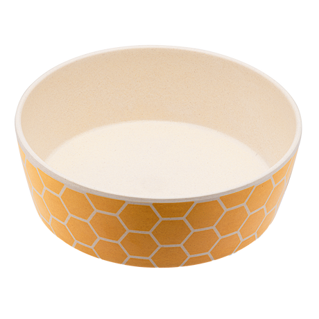 BECO bamboo pet bowl in honeycomb print