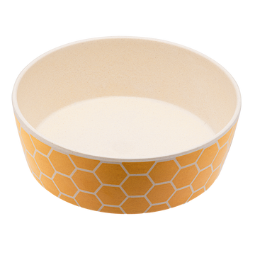 BECO bamboo pet bowl in honeycomb print