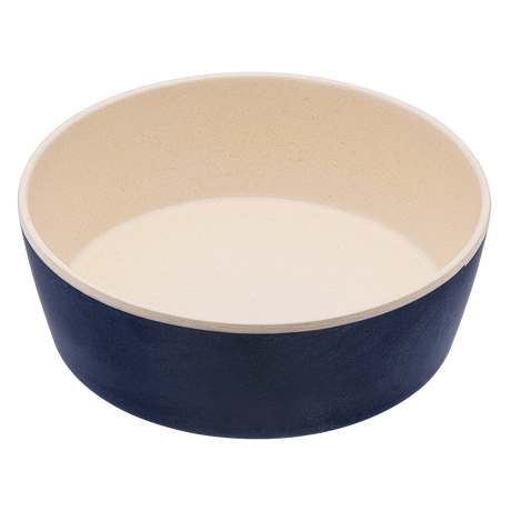 BECO bamboo pet bowl with midnight blue colour solo product view