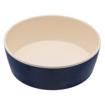 BECO bamboo pet bowl with midnight blue colour solo product view
