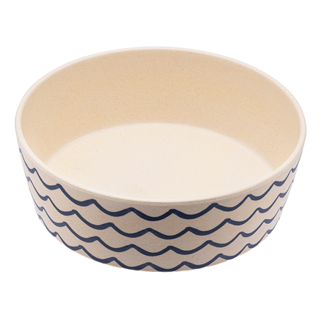 BECO bamboo pet bowl in Ocean Waves print