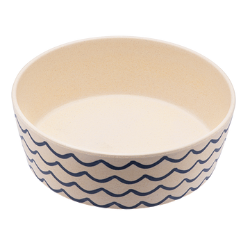 BECO bamboo pet bowl in Ocean Waves print