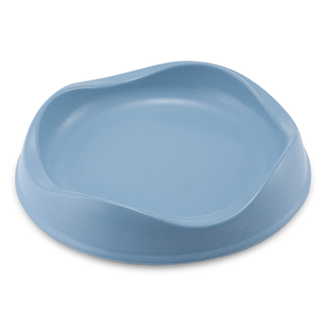 BECO low-rim bamboo cat bowl in Blue with non-slip studs base made from plant-based materials